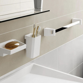 Держатель для полотенец Sonia S4 искусственный камень/латунь белый/хром 156344