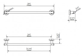 Держатель для полотенец Sonia Tecno Project 51 см латунь матовый никель 119639