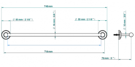 Тримач для рушників THG Broadway a Manettes 70 см золото A04 H44 00514