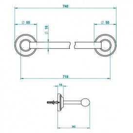 Держатель для полотенец THG Savannah 70 см золото G52 D03 00514