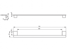 Держатель для полотенец TOTO Neorest 700 мм настенный хром YT900S6