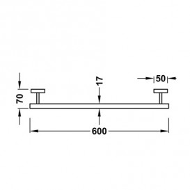 Держатель для полотенец Tres 600 мм розовое золото 10723603OP