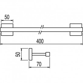 Держатель для полотенец Tres Cuadro-Tres 40 см белый матовый 10723601BM