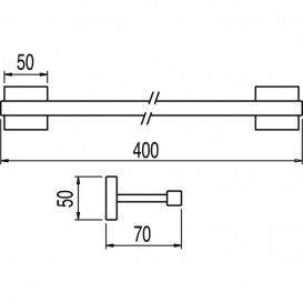 Держатель для полотенец Tres Cuadro Tres 40 см настенный металл белый матовый 10763601BM