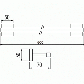 Держатель для полотенец Tres Cuadro Tres 60 см настенный металл белый матовый 10763603BM