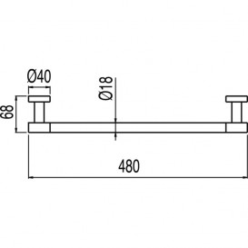 Тримач для рушників Tres Max-Tres 48 см настінний метал золото 16163601OR