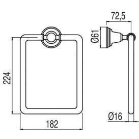 Держатель для полотенец Tres Retro-Tres настенный металл хром 12463609