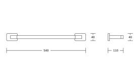 Тримач для рушників VBI Mars подвійний метал чорний VBI-040108BL