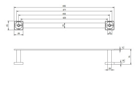 Держатель для полотенец Villeroy & Boch Elements - Striking 49,5 см латунь хром TVA15200100061