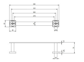 Тримач для рушників Villeroy & Boch Elements - Striking 34,5 см латунь матовий нікель TVA15200900064