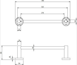 Держатель для полотенец Villeroy & Boch Elements - Tender 35,4 см хром TVA15102100061