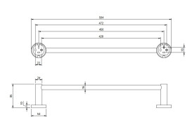 Тримач для рушників Villeroy & Boch Elements - Tender 50,4 см матовий нікель TVA15100100064