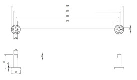 Тримач для рушників Villeroy & Boch Elements - Tender 65,4 см матове золото TVA15100200076