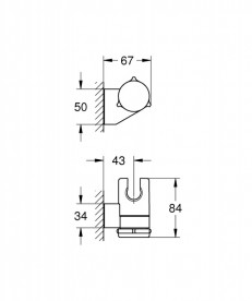 Тримач для ручного душу Grohe Tempesta хром 27595001