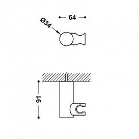 Держатель для ручного душа Tres регулируемый латунь металлик черный 06183901KM