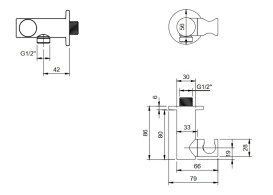 Держатель для ручного душа Villeroy & Boch Universal Showers со шланговым подключением хром TVC00046200061