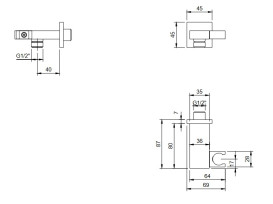 Держатель для ручного душа Villeroy & Boch Universal Showers со шланговым подключением хром TVC00046300061