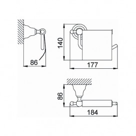 Тримач для туалетного паперу Devit Charlestone з кришкою латунь бронза 8036142B