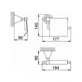 Тримач для туалетного паперу Devit Charlestone з кришкою латунь хром 8036142
