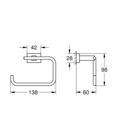 Держатель для туалетной бумаги Grohe Essentials Cube открытый металл суперсталь 40507DC1