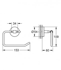 Держатель для туалетной бумаги Grohe Start Cosmopolitan открытый металл хром 41165000