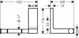 Держатель для туалетной бумаги Hansgrohe Axor Universal Rectangular шлифованная бронза 42656140