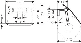 Держатель для туалетной бумаги Hansgrohe AddStoris S с крышкой металл матовый черный 41783670