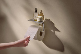 Держатель для туалетной бумаги Hansgrohe AddStoris S с полкой металл хром 41789000