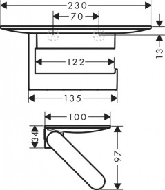Держатель для туалетной бумаги Hansgrohe WallStoris открытый пластик черный матовый 27928670