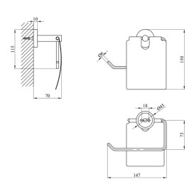 Держатель для туалетной бумаги Kroner KRP Edelstahl Klassisch-ESG3703 с крышкой никель CV025646