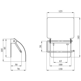 Тримач для туалетного паперу Kroner KRM Rizze-ACC302 з кришкою хром CV022903