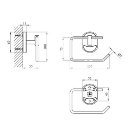 Держатель для туалетной бумаги Kroner KRM Elbe-ACC2903-2 хром CV022855