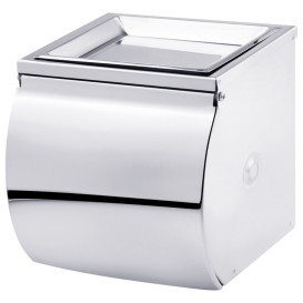 Тримач для туалетного паперу Kroner KRM Rizze-ACC300 з кришкою хром CV022902