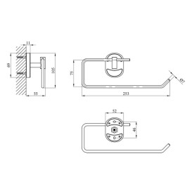 Держатель для туалетной бумаги Kroner KRM Elbe-ACC2903-3 хром CV022856