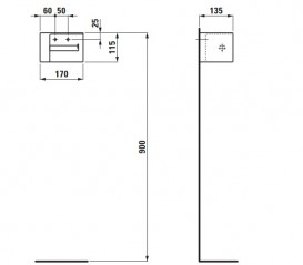 Утримувач для туалетного паперу Laufen Val правий кераміка білий H8722800000001