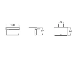 Тримач для туалетного паперу Roca Hotels Square з полицею метал хром A817612C00