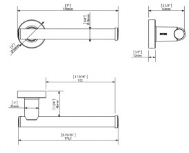 Держатель для туалетной бумаги Sonia Tecno Project открытый латунь матовый никель 119530