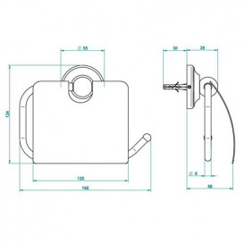Тримач для туалетного паперу THG Savannah із кришкою золото/білий G52 D03 00538AC