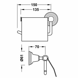 Тримач для туалетного паперу Tres Clasic із кришкою сталь 12423605AC