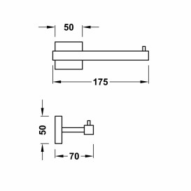 Держатель для туалетной бумаги Tres Cuadro-Tres без крышки черный матовый 10723606NM