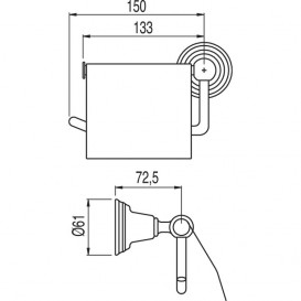 Держатель для туалетной бумаги Tres Retro-Tres настенный с крышкой металл состаренная латунь матовый 02463605LM