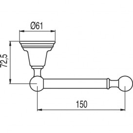Тримач для туалетного паперу Tres Retro-Tres настінний метал хром 12463606