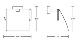 Держатель для туалетной бумаги VBI Mercury с крышкой металл золото VBI-040213GL