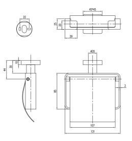 Держатель для туалетной бумаги Villeroy & Boch Elements - Striking с крышкой латунь матовый никель TVA15201300064