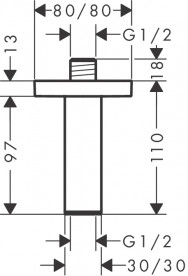 Тримач для верхнього душу Hansgrohe Pulsify E стельовий 10 см латунь/пластик шліфована бронза 24338140