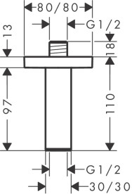 Держатель для верхнего душа Hansgrohe E 10 см потолочный черный матовый хром 24338340