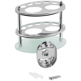 Держатель для зубных щеток и пасты Kroner KRM Elbe-ACG2918 хром/белый CV022905