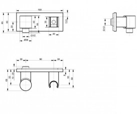 Держатель душа TOTO Neorest Series Le с подключением шланга хром DBX111