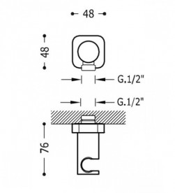Підключення з тримачем Tres Docce хром 20018201
