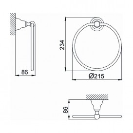 Держатель-кольцо для полотенец Devit Charlestone латунь хром 8018142